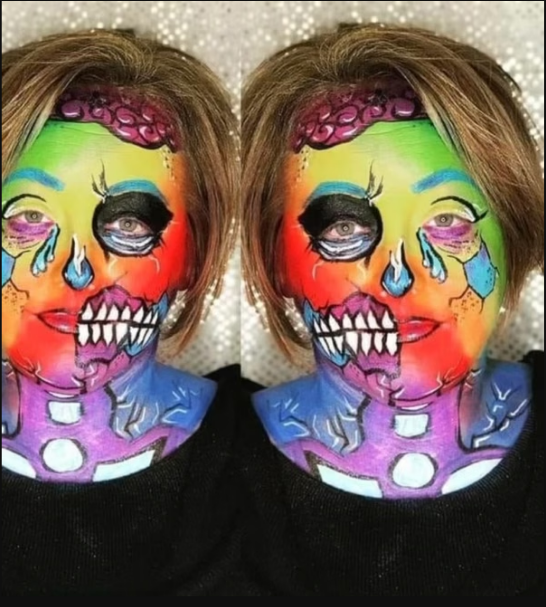 Colorful skull face paint — About The Haunted Hotel of Arkansas